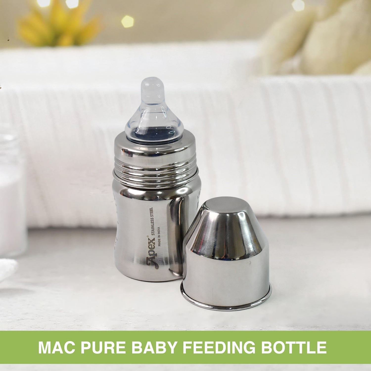 Apex Premium Stainless Steel Baby Feeding Bottle (125 ML / 1 Pc) Apex Premium Stainless Steel Baby Feeding Bottle (125 ML / 1 Pc)
